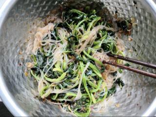 Spinach and Shrimp Skin Mixed with Vermicelli recipe