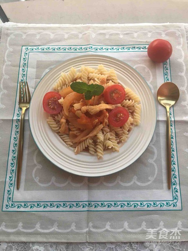 Tomato Chicken Shredded Pasta recipe