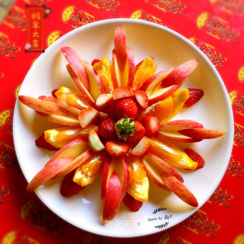 New Year's Fruit Platter Blooms with Riches and Noble Flowers recipe