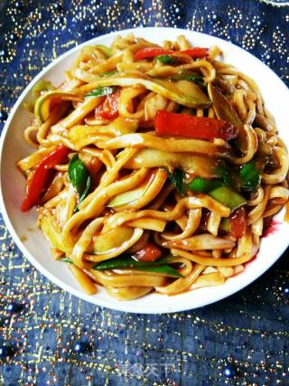 Fried Noodles with Horn Melon recipe