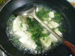 Vegetable Core Dried Egg Tofu Soup recipe