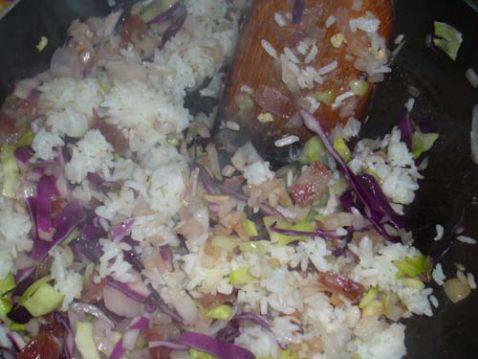 Two-color Cabbage and Preserved Fried Rice recipe