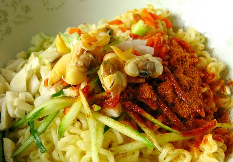 Clam Meat Cold Noodles recipe