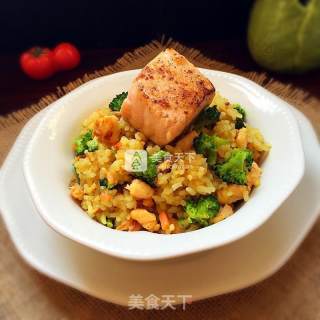 Salmon Curry Fried Rice recipe