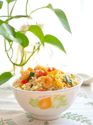 Fried Rice with Cabbage, Shrimp and Egg recipe
