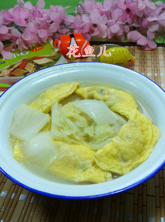 Thick Soup with Egg Dumplings and Cabbage
