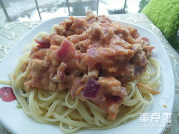 Spaghetti with Tomato Meat Sauce (simple) recipe