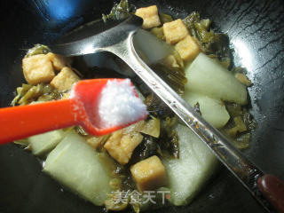 Small Oil Tofu, Pickled Cabbage and Winter Melon recipe