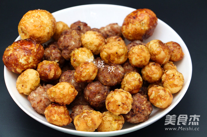 Roasted Meatballs with Tiger Skin Egg recipe