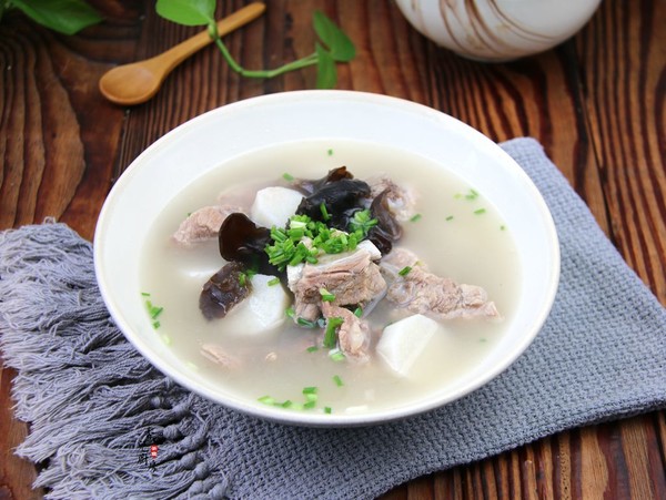 Yam Black Fungus Pork Rib Soup recipe