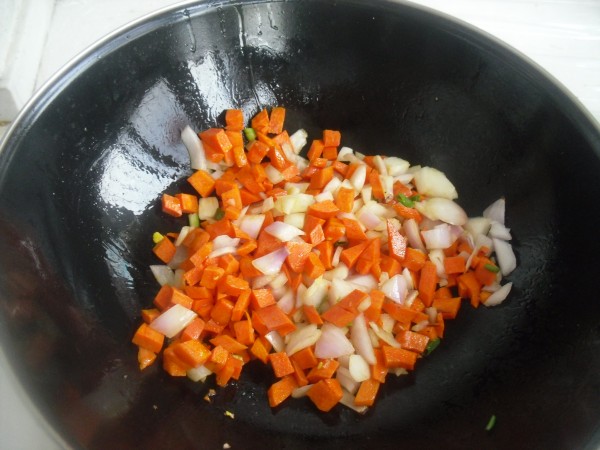 Carrot Onion Egg Fried Rice recipe