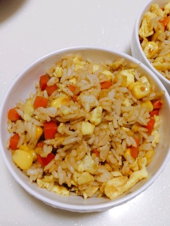 Carrot Corn Egg Fried Rice recipe