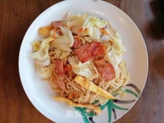 Fried Noodles with Bacon recipe