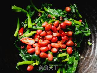 #团圆饭#peanuts Mixed with Spinach recipe