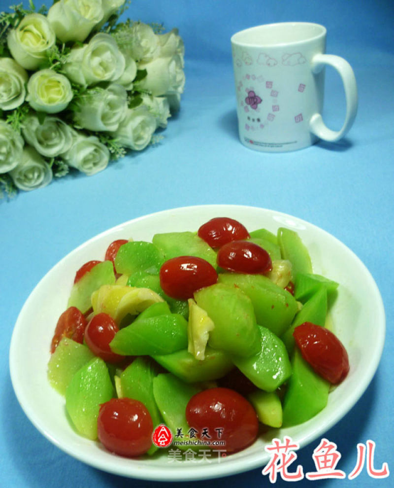 Stir-fried Lettuce with Cherry Tomatoes recipe