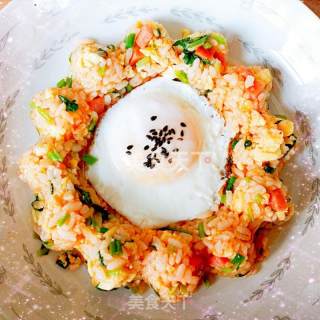 Tomato and Egg Fried Rice + Sugar Yolk Fried Egg recipe
