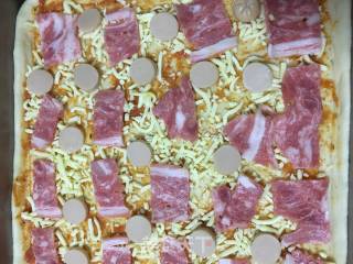 Square Bacon Ham Pizza recipe