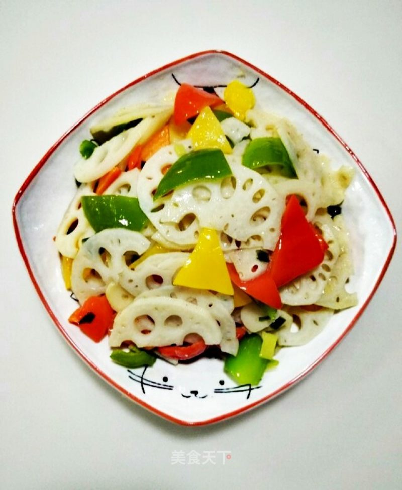 Stir-fried Lotus Root with Colored Pepper recipe