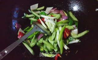 Meat Dishes-fried Pork with Onion and Cucumber recipe
