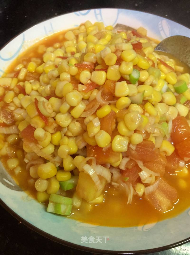 Sweet and Delicious Tomato Fried Corn recipe