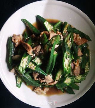 Fried Pork with Okra recipe