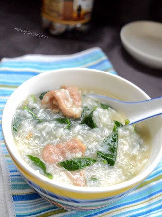 Lean Pork Congee with Wolfberry Leaves recipe