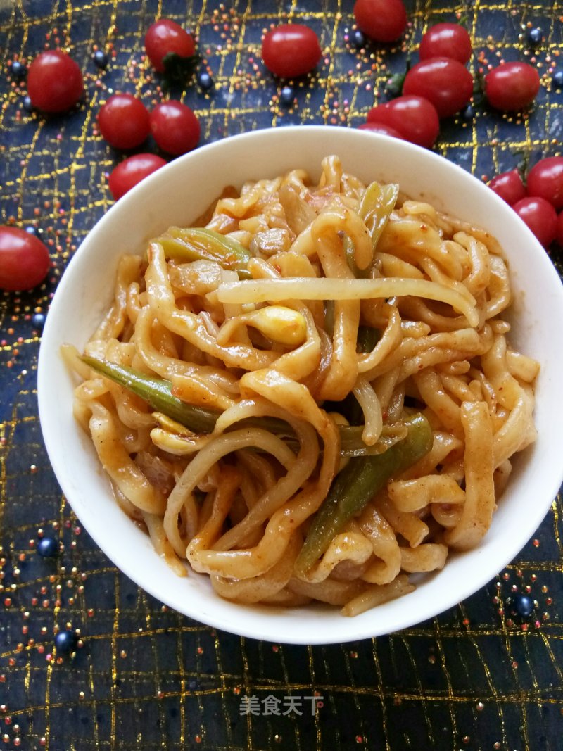 Braised Noodles with Eggplant and Beans recipe