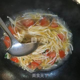 Bone Broth Tomato Enoki Mushroom recipe