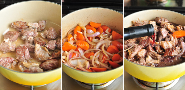 Red Wine Beef Stew with Mashed Potatoes recipe