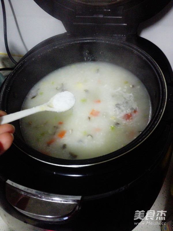 Corn Carrot Mushroom Porridge recipe