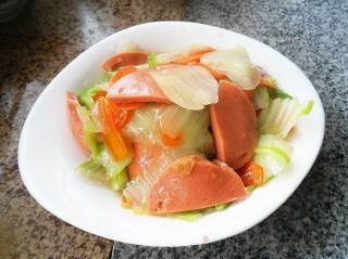 Braised Chinese Cabbage with Meat Sausage recipe