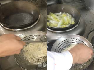 Steamed Baby Vegetables with Enoki Mushroom and Minced Meat recipe