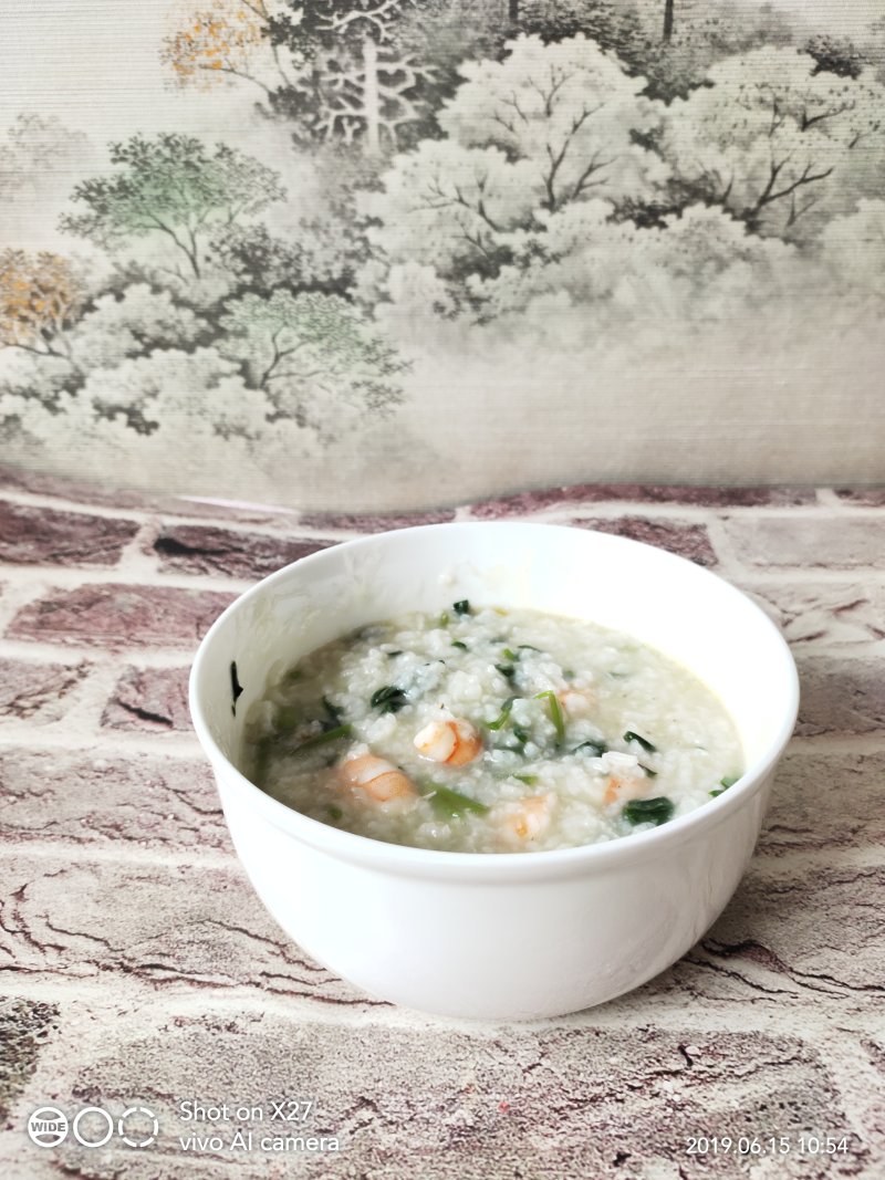 Shrimp Porridge with Convolvulus recipe