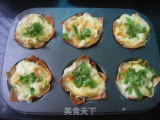 Mini Wonton Custard Pie recipe