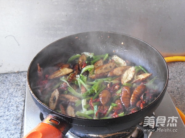 Dry Stir-fried Silkworm Pupa recipe