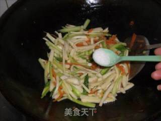 Fried Asparagus with King Pleurotus recipe