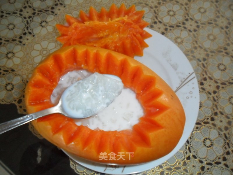 Stewed Hashima with Papaya Milk recipe