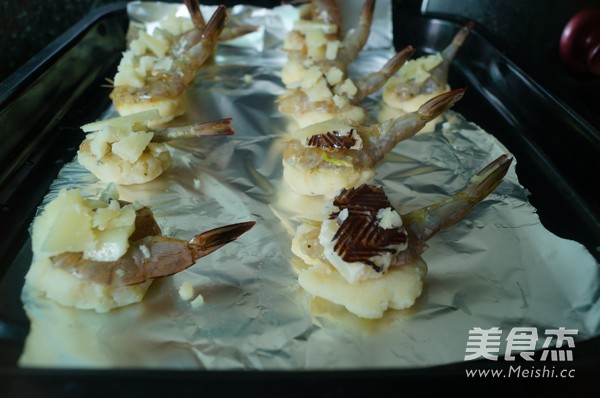 Potato Pancake Baked Cheese Prawns recipe