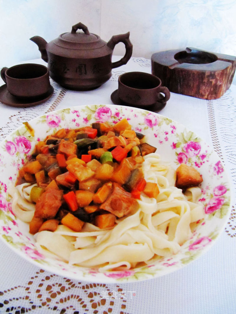 Hand-made Noodles with Mixed Sauce recipe