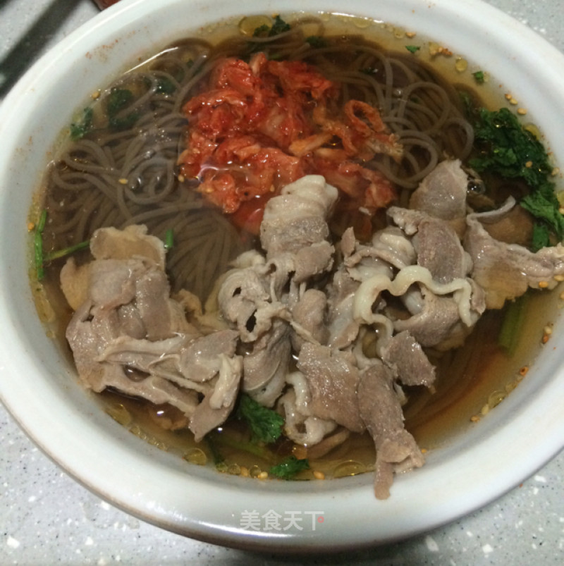 Lamb Slices Hot Soup Cold Noodles recipe