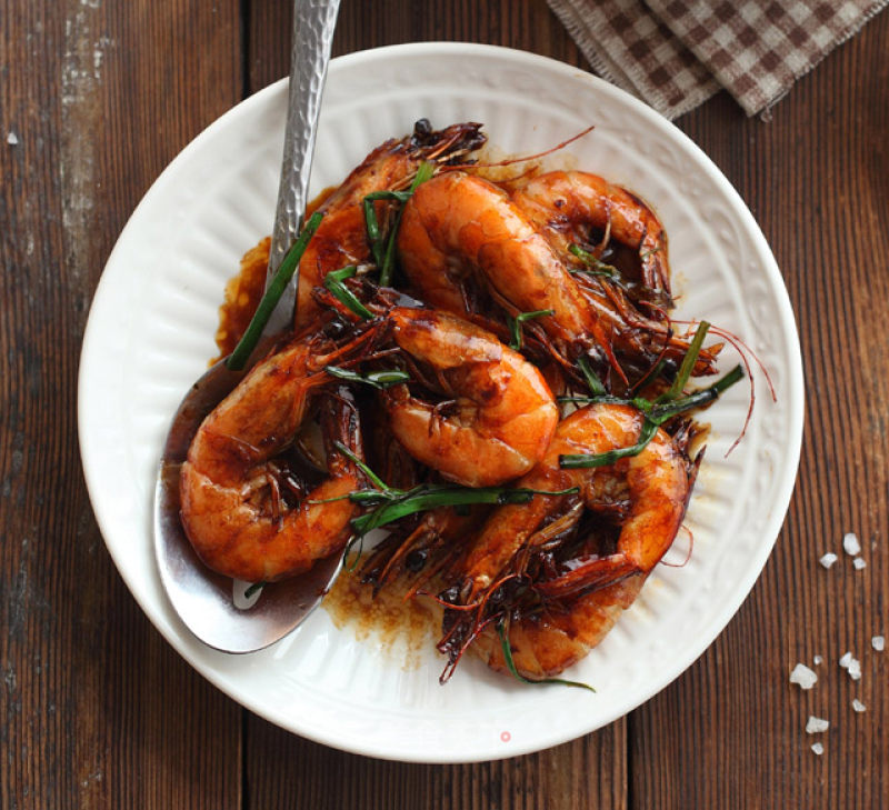 Shrimp with Scallion and Red Sauce recipe