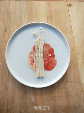 Black Pepper Roasted Beef and Enoki Mushroom Roll recipe