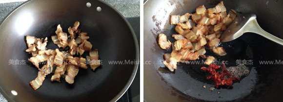 Stir-fried Bacon with Dried Radish recipe