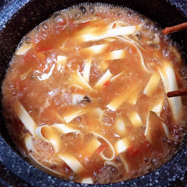 Tomato Beef Brisket Hot Pot Noodles recipe