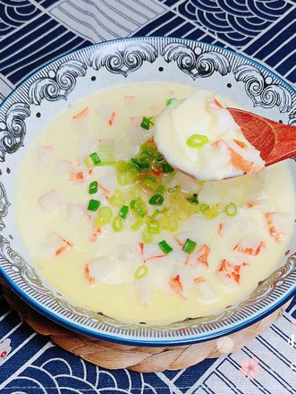 Steamed Egg with Crab Sticks in Soy Milk (classic Home-style Cantonese Cuisine) recipe