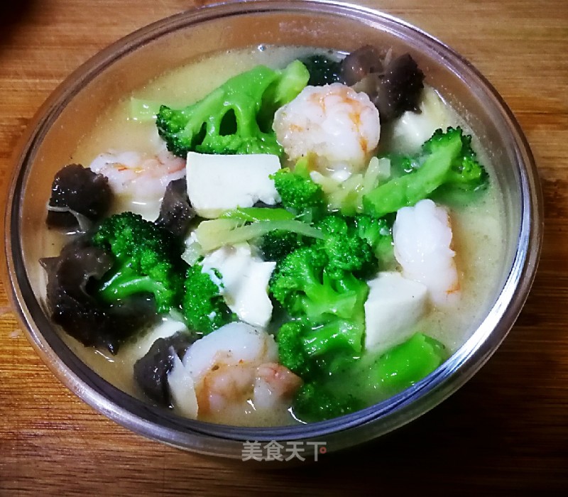 Braised Tofu with Sea Cucumber and Shrimp recipe
