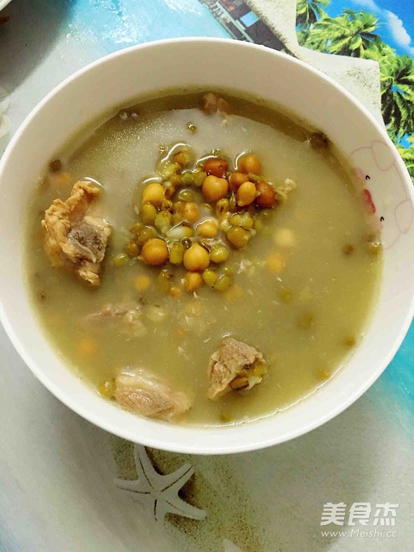 Chickpea and Mung Bean Pork Rib Soup (fun with Chickpeas) recipe