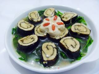 [winter Healthy Vegetables] Plum Blossoms Three Lanes---plum Blossoms and Seaweed Chicken Rolls recipe