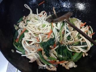 Fried Noodles with Vegetables, Eggs and Pork recipe