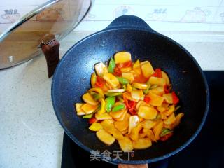 Stir-fried Rice Cake with Tomato Sauce recipe
